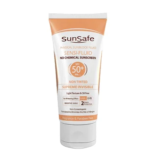 ضد آفتاب فلوئیدی +SPF50 سان سیف مناسب پوست حساس