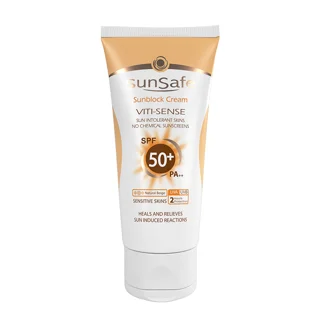 كرم ضد آفتاب فیزیکال +SPF50 سان سیف مناسب پوست حساس